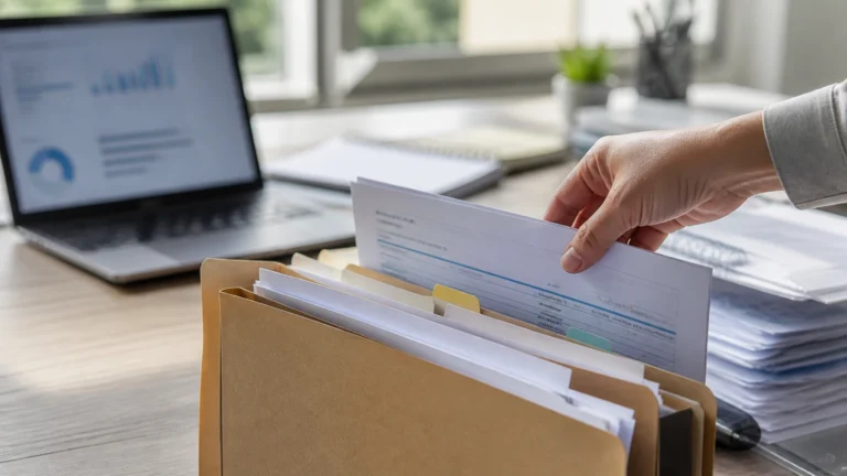 Combien de temps garder une facture EDF ? illustré dans une scène éditoriale