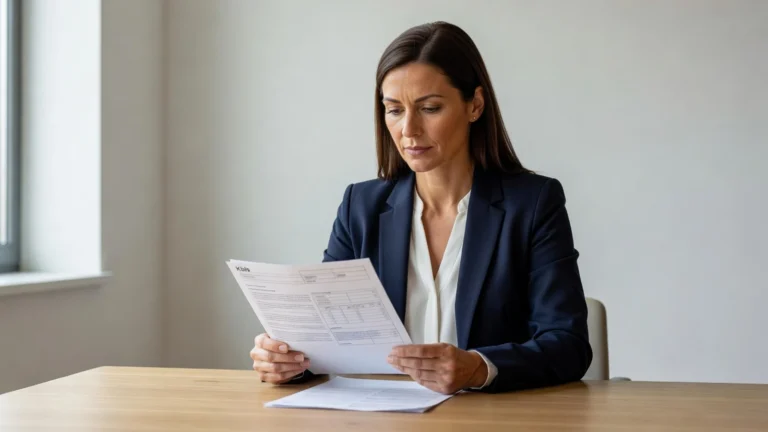 Une entrepreneuse consulte son extrait Kbis pour identifier les numéros de son entreprise.
