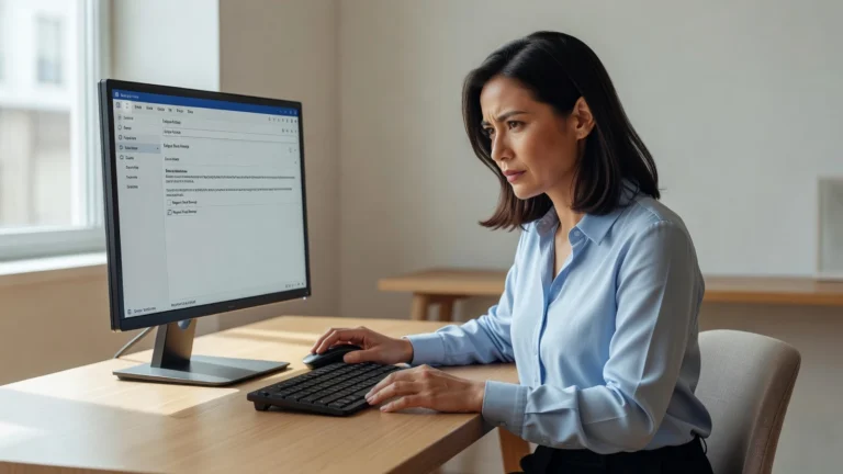 Une professionnelle sélectionne l'option d'accusé de réception au moment d'envoyer un message important.