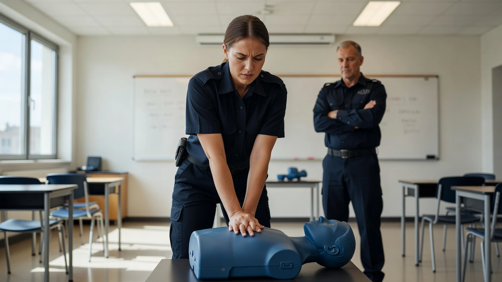 Exercice de gestes de premiers secours pendant la formation TFP APS