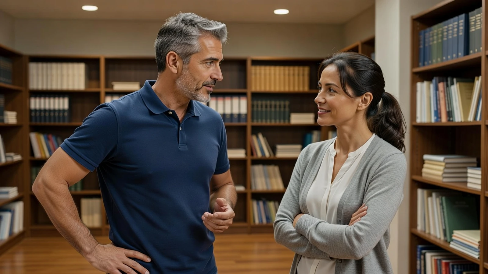 Un formateur accompagne une adulte en reconversion lors d’un échange individuel attentif.