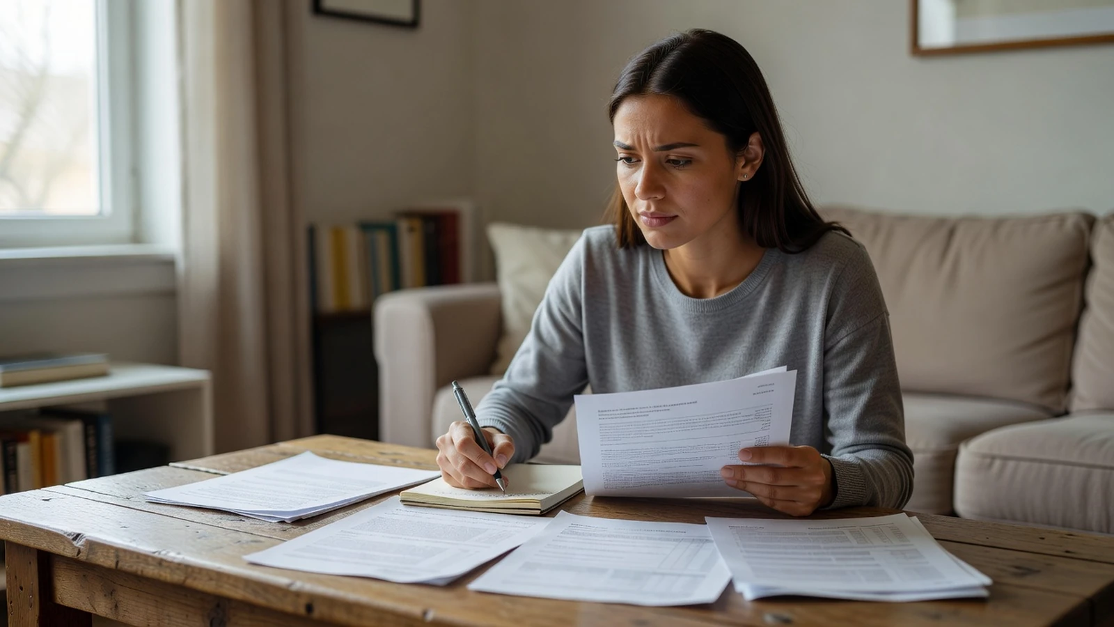 Une jeune femme note les informations sur les formations accessibles grâce à sa RQTH et aux dispositifs CAF.